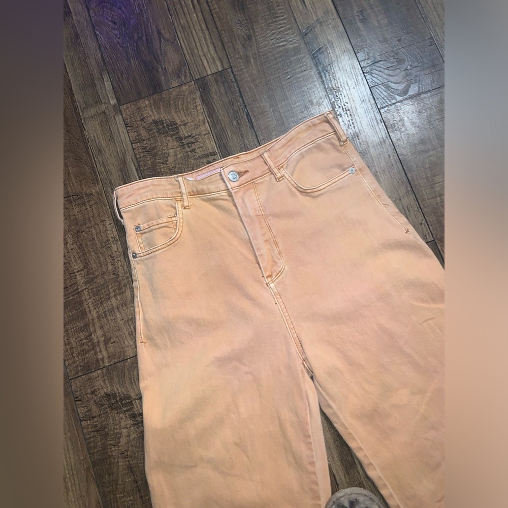 Pilcro The Column Straight Jeans in orange fall boho denim Anthropologie barrel - Picture 3 of 11